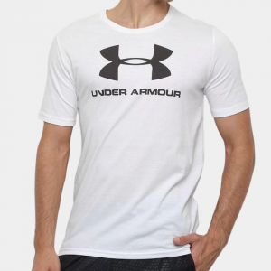 Camiseta Under Armour Sportstyle SS Logo - Masculino - Branco