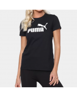 Camiseta Puma Essentials Logo Tee - Feminino - Preto e Branco